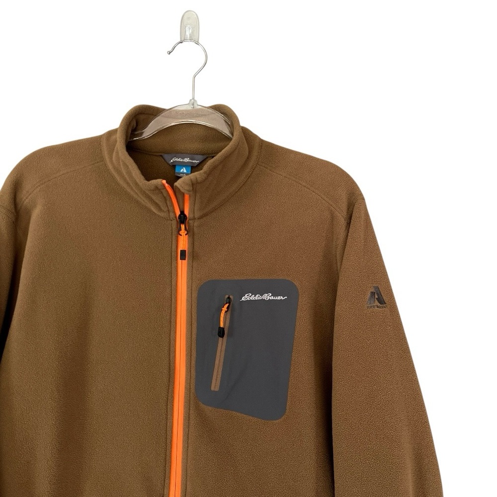 Eddie Bauer First Ascent Polartec Full Zip Fleece Jacket L Gorpcore Brown Orange - Picture 10 of 10